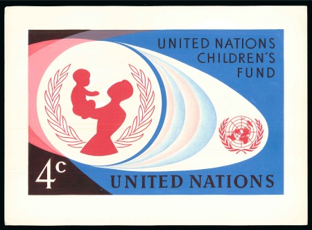 Stamp of United Nations » UNO New York 1961 Unadopted handpainted A4 format colour essay 