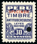 Stamp of Peru American Banknote Specimens: Attractive & large du