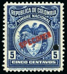 Stamp of Colombia American Banknote Specimens: Attractive & large du