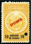 Stamp of Nicaragua American Banknote Specimens: Attractive & large du