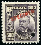Stamp of Brazil American Banknote Specimens: Attractive & large du