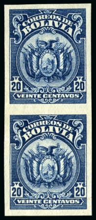Stamp of Bolivia 1919-35, Selection of ca.265 imperforate stamps on