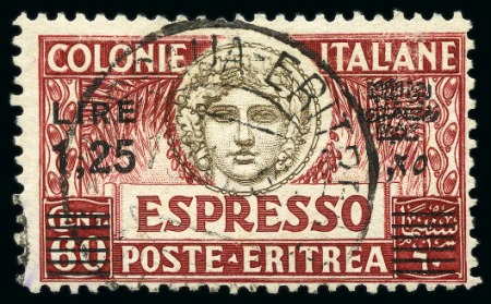 Stamp of Italy » Italian Colonies and Possessions » Eritrea 1927-34 Express 1.25 on 60c, perf. 11, used, fine 