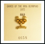 Stamp of Olympics » 1972 Munich Cased Gold First Place Winner’s Medal Awarded for Swimming