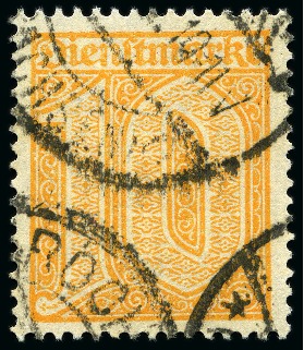 Stamp of Germany » German Empire 1921 "Dienstmarken" 10pfg orange, used, fine & sca
