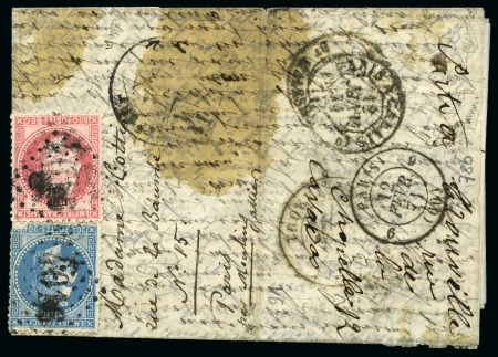 Stamp of France » Guerre de 1870-1871 SAC DE RIZ Lettre du Tréport par Boule de Moulins 