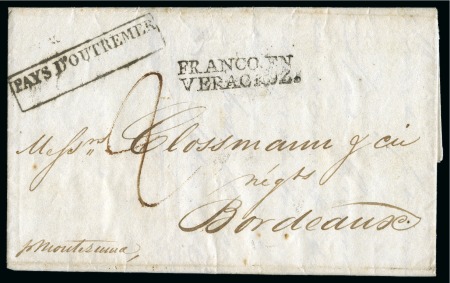 Stamp of Mexico 1832 Entire letter from Vera Cruz to France with "