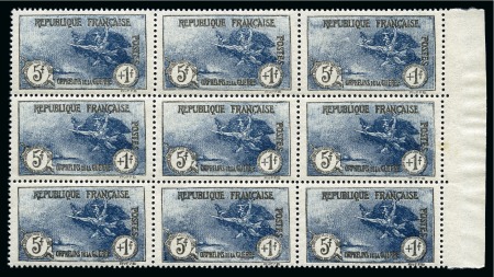 Stamp of France 1926-27, 3è Série ORPHELINS en blocs de 9 BDF neuf