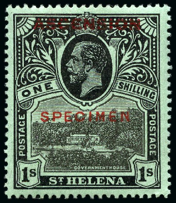 Stamp of Ascension COLLECTIONS: 1922-46, SPECIMENS complete group unt