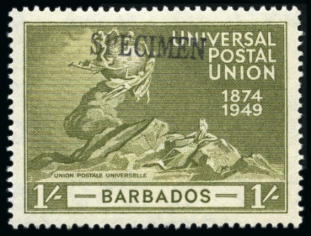 Stamp of Barbados 1949 UPU complete mint set of four all showing SPE