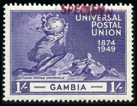 Stamp of Gambia 1949 UPU complete mint set of four all showing SPE