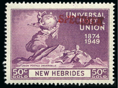 Stamp of New Hebrides 1949 UPU (British currency) complete mint set of f