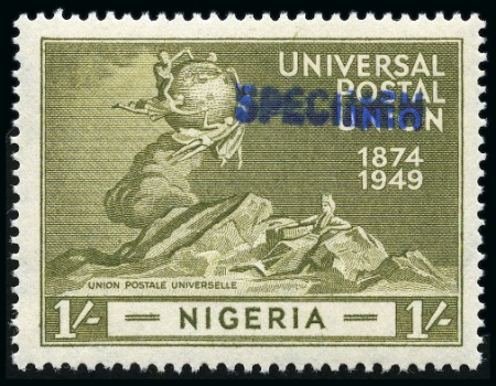Stamp of Nigerias 1949 UPU complete mint set of four all showing SPE