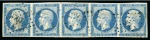 Stamp of Palestine and Holy Land » Palestine French Levant Offices CONSTANTINOPLE PC 3707 sur bande de cinq du 20c Em