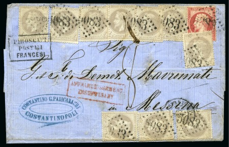 Stamp of Palestine and Holy Land » Palestine French Levant Offices CONSTANTINOPLE Lettre datée de Taganrog, Russie, p