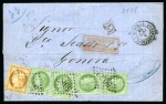 Stamp of Palestine and Holy Land » Palestine French Levant Offices CONSTANTINOPLE Deux lettres pour Gênes en Italie a