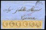 Stamp of Palestine and Holy Land » Palestine French Levant Offices CONSTANTINOPLE Deux lettres pour Gênes en Italie a