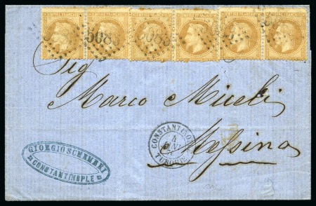 Stamp of Palestine and Holy Land » Palestine French Levant Offices CONSTANTINOPLE 1871-74, Lot de 3 lettres : une pou