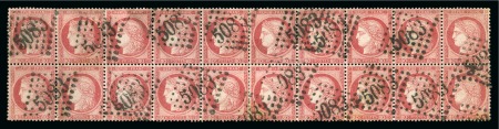 Stamp of Palestine and Holy Land » Palestine French Levant Offices CONSTANTINOPLE Spectaculaire bloc de vingt du 80c 