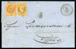Stamp of Palestine and Holy Land » Palestine French Levant Offices GALLIPOLI Lettre avec 10c +40c (déf.) Empire dente