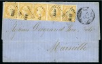 Stamp of Palestine and Holy Land » Palestine French Levant Offices SALONIQUE Deux lettres pour Marseille, une avec ba
