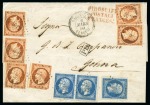 Stamp of Palestine and Holy Land » Palestine French Levant Offices SALONIQUE Lettre pour Gênes en Italie affranchie à