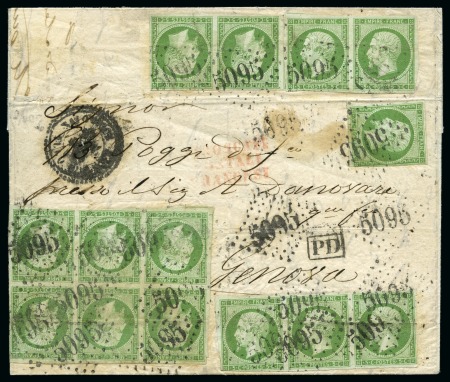Stamp of Palestine and Holy Land » Palestine French Levant Offices SALONIQUE Lettre pour Gênes en Italie affranchie à