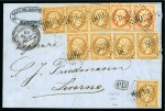 Stamp of Palestine and Holy Land » Palestine French Levant Offices SALONIQUE Lettre pour Livourne en Italie affranchi