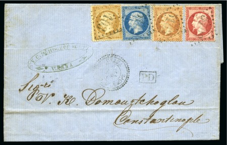 Stamp of Palestine and Holy Land » Palestine French Levant Offices VARNA Lettre pesant plus de 30gr. pour Constantino