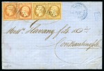 Stamp of Palestine and Holy Land » Palestine French Levant Offices VARNA Lettre pour Constantinople avec 10c (x2) +40