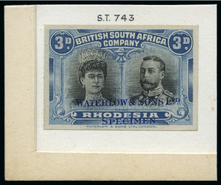 Stamp of Rhodesia RHODESIA
1910-13 Double Heads 3d imperforate sa