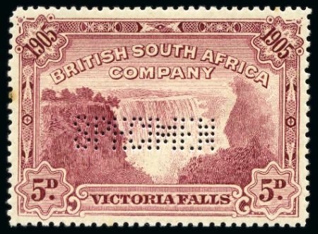 Stamp of Rarities of the World RHODESIA
1905 Victoria Falls Waterlow 5d SPECIM