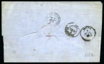 Stamp of Palestine and Holy Land » Palestine French Levant Offices IBRAILA Lettre pour Athènes avec cinq 10c Empire d