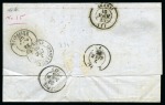Stamp of Palestine and Holy Land » Palestine French Levant Offices IBRAILA Lettre pour Athènes avec 10c +  40c Empire
