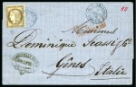 Stamp of Palestine and Holy Land » Palestine French Levant Offices LES DARDANELLES Lettre datée de Gallipoli pour Gên