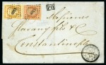 Stamp of Palestine and Holy Land » Palestine French Levant Offices SAMSOUN Belles frappes du PC 4013 sur 10c +40c Emp