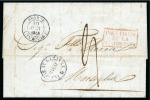 Stamp of Palestine and Holy Land » Palestine French Levant Offices SMYRNE Lettre de1847 pour la SAXE avec diverses ta