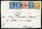 Stamp of Palestine and Holy Land » Palestine French Levant Offices SMYRNE Lot de 6 lettres et un devant: Tricolore en