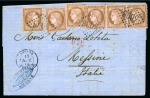 Stamp of Palestine and Holy Land » Palestine French Levant Offices SMYRNE Lot de 6 lettres et un devant: Tricolore en