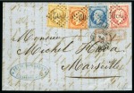 Stamp of Palestine and Holy Land » Palestine French Levant Offices ALEXANDRIE Lettre pour Marseille affranchie à 1F50