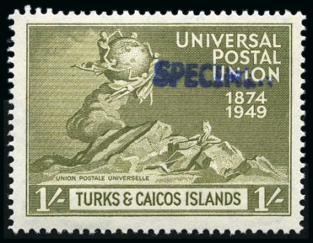Stamp of Turks and Caicos Islands 1949 UPU complete mint set of four all showing SPE