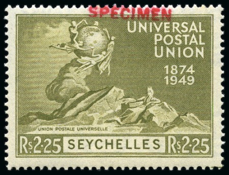 Stamp of Seychelles 1949 UPU complete mint set of four all showing SPE