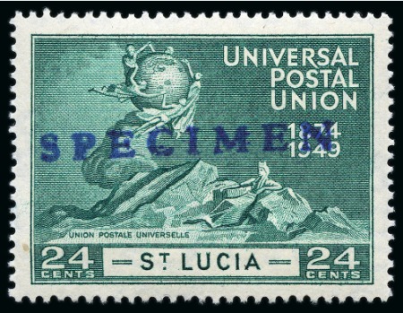 Stamp of St. Lucia 1949 UPU complete mint set of four all showing SPE