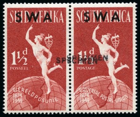 Stamp of South West Africa 1949 UPU complete mint set of three se-tenant pair