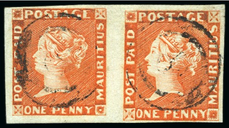 Stamp of Mauritius » 1848-59 Post Paid Issue » Intermediate Impressions (SG 10-15) 1848-59 Post Paid 1d vermilion on bluish, intermed