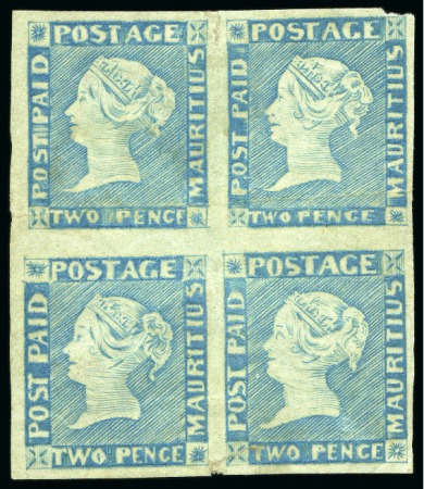 Stamp of Mauritius » 1848-59 Post Paid Issue » Intermediate Impressions (SG 10-15) 1848-59 Post Paid 2d light blue on yellowish, inte