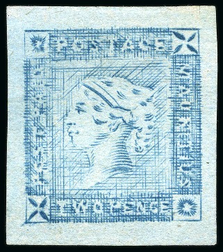 Stamp of Mauritius » 1859 Lapirot Issue » Worn Impressions (SG 39) 1859 Lapirot 2d blue on bluish, worn impression, p
