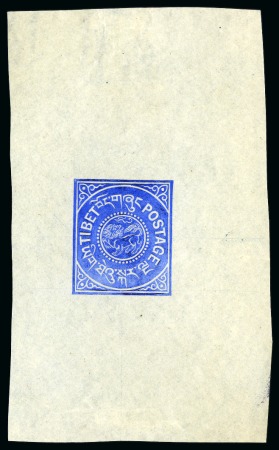 Stamp of Tibet » 1912 Issue - Stamps Waterlow Die Proof: 1/6 tr. Blue, size 51X85mm, fr