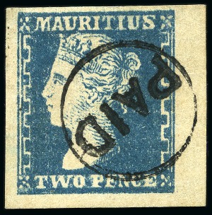 Stamp of Mauritius » 1859 Dardenne Issue (SG 41-44) 1859 Dardenne 2d slate-blue, deep fresh shade, lar