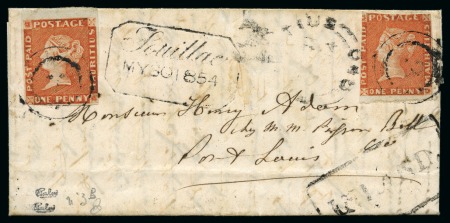 Stamp of Mauritius » 1848-59 Post Paid Issue » Early Impressions (SG 6-9) 1848-59 Post Paid 1d vermilion, early impression,